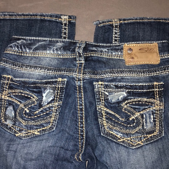 Silver Jeans Denim - Silver Jeans Co. Bootcut Lace Distressed Jeans
